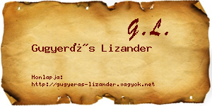 Gugyerás Lizander névjegykártya